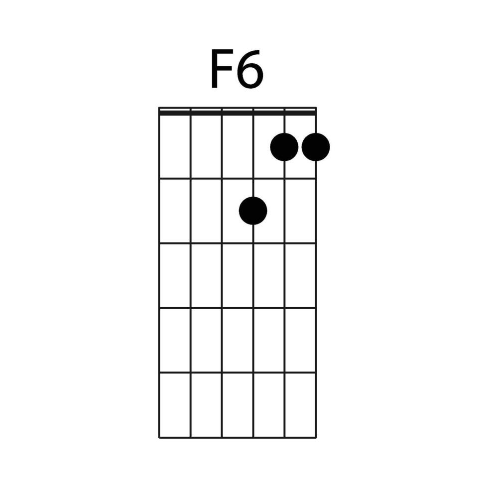 f6 Gitarre Akkord Symbol Vektor