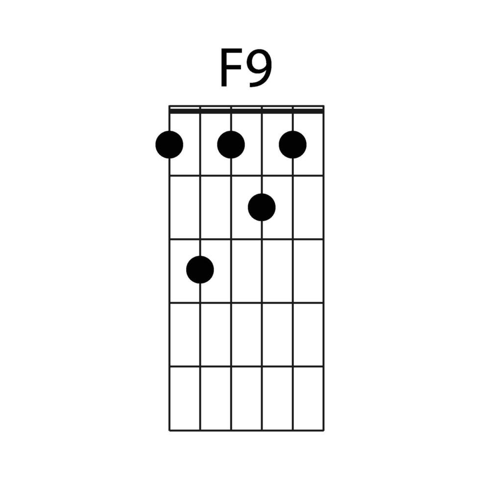 f9 Gitarre Akkord Symbol Vektor