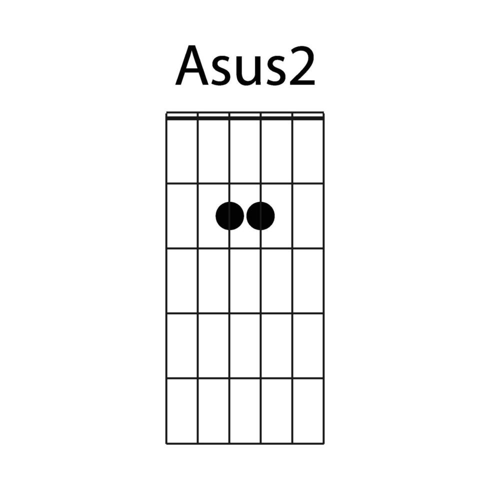 gitarr ackord ikon asus2 vektor