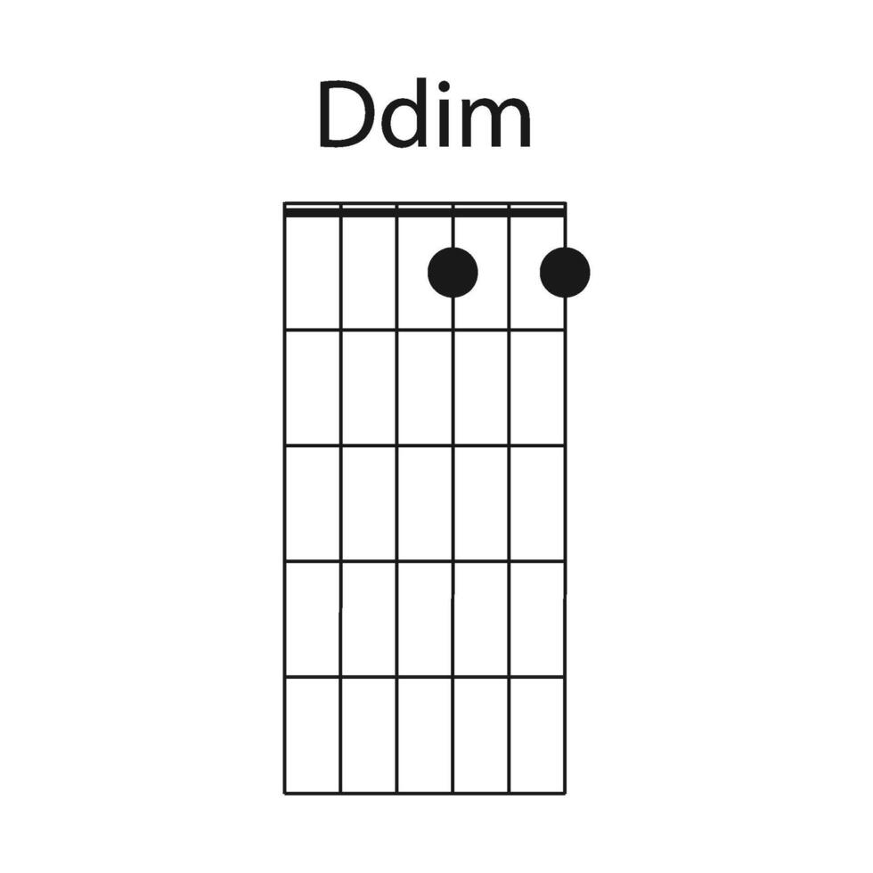 ddim Gitarre Akkord Symbol Vektor