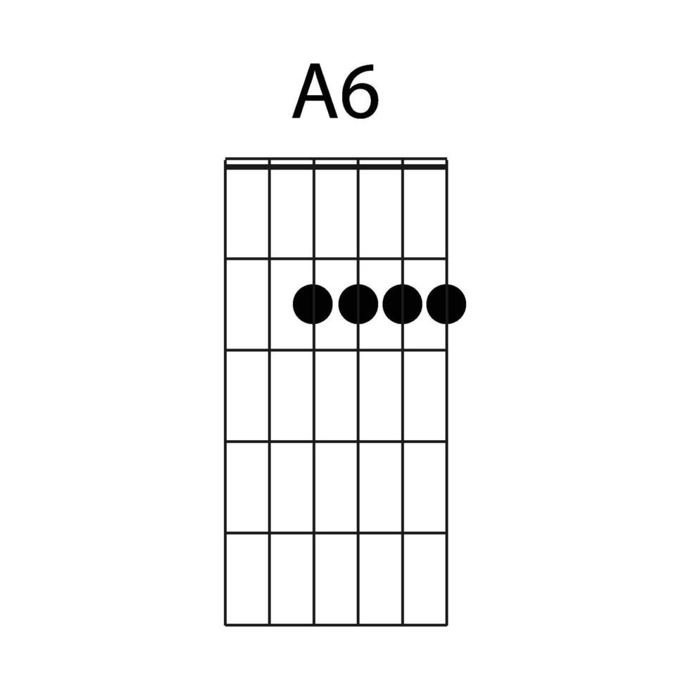 Gitarre Akkord Symbol a6 vektor