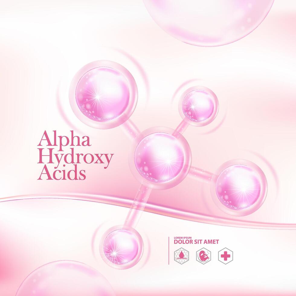 Alpha Hydroxyl Acid , Aha zum Haut Pflege kosmetisch Poster, Banner Design vektor