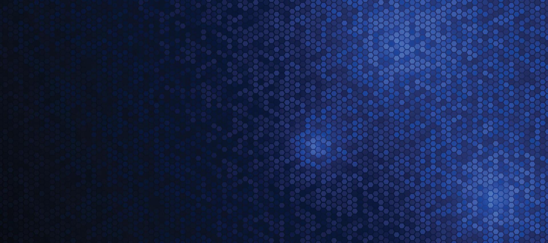 abstrakt futuristisch Technologie Hexagon Muster mit glühend Beleuchtung, Hexagon Elemente auf dunkel Blau Hintergrund. vektor