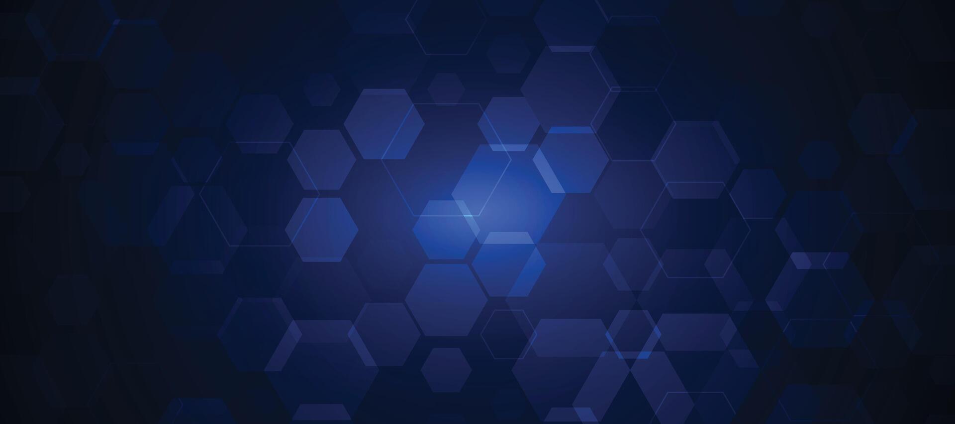 abstrakt blå hexagonal bakgrund för trogen digital hi-tech kommunikation innovation design. vektor