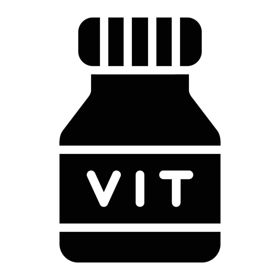 Vitamin Glyphe Symbol Hintergrund Weiß vektor
