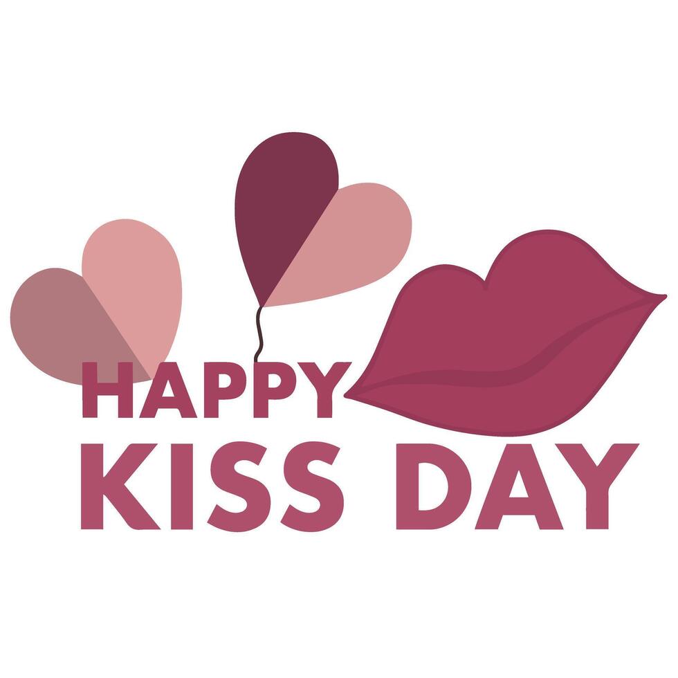 söt enkel Lycklig kyss dag vektor design illustration