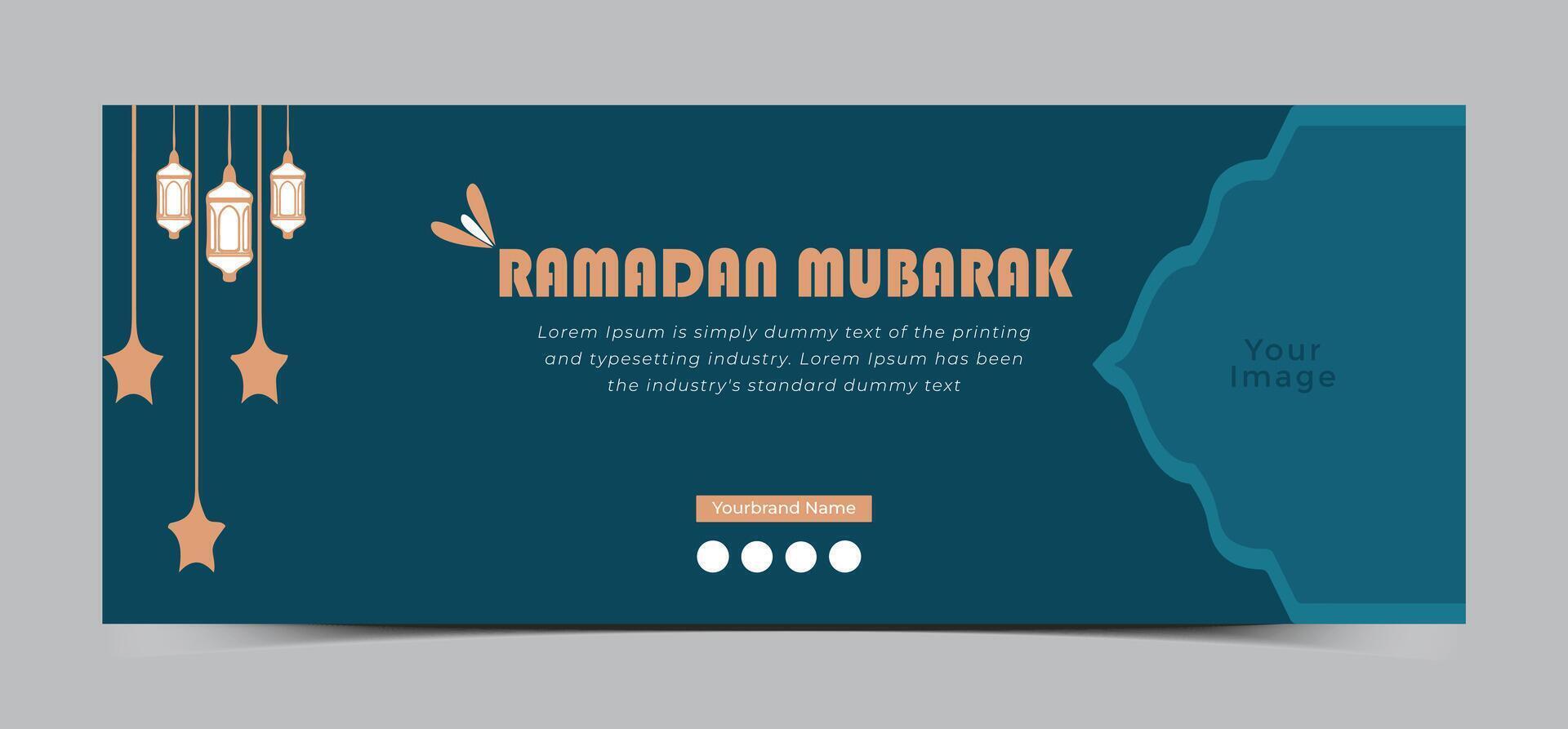 Ramadan Mubarak Sozial Medien Startseite Design Vorlage vektor