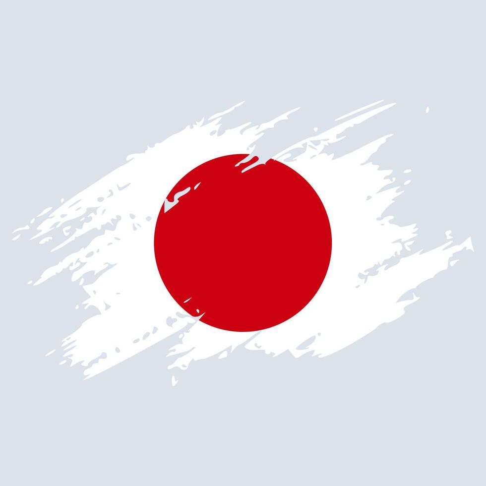 Flagge von Japan, Bürste Schlaganfall Hintergrund vektor