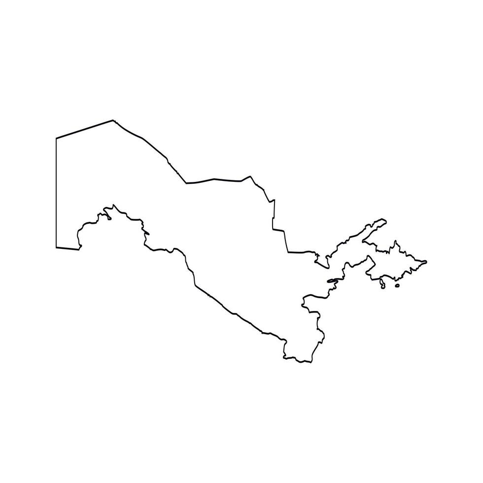 hoch detailliert Karte von Usbekistan isoliert auf Weiß Hintergrund vektor