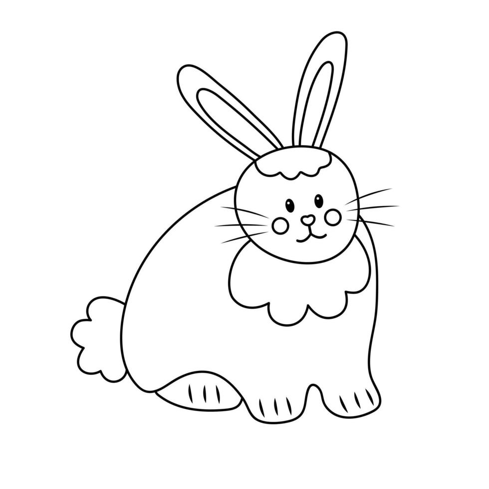 söt påsk kanin. klotter kanin. vektor linjär illustration.