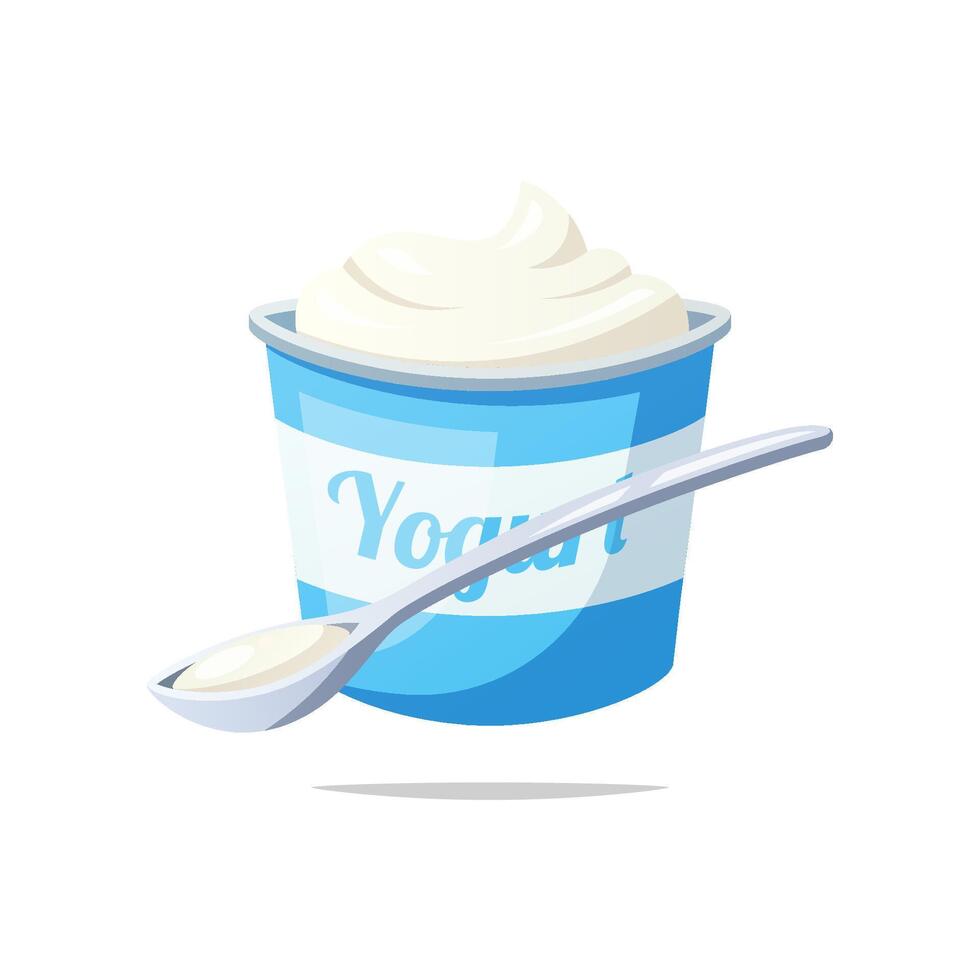 Joghurt Vektor isoliert auf Weiß Hintergrund.