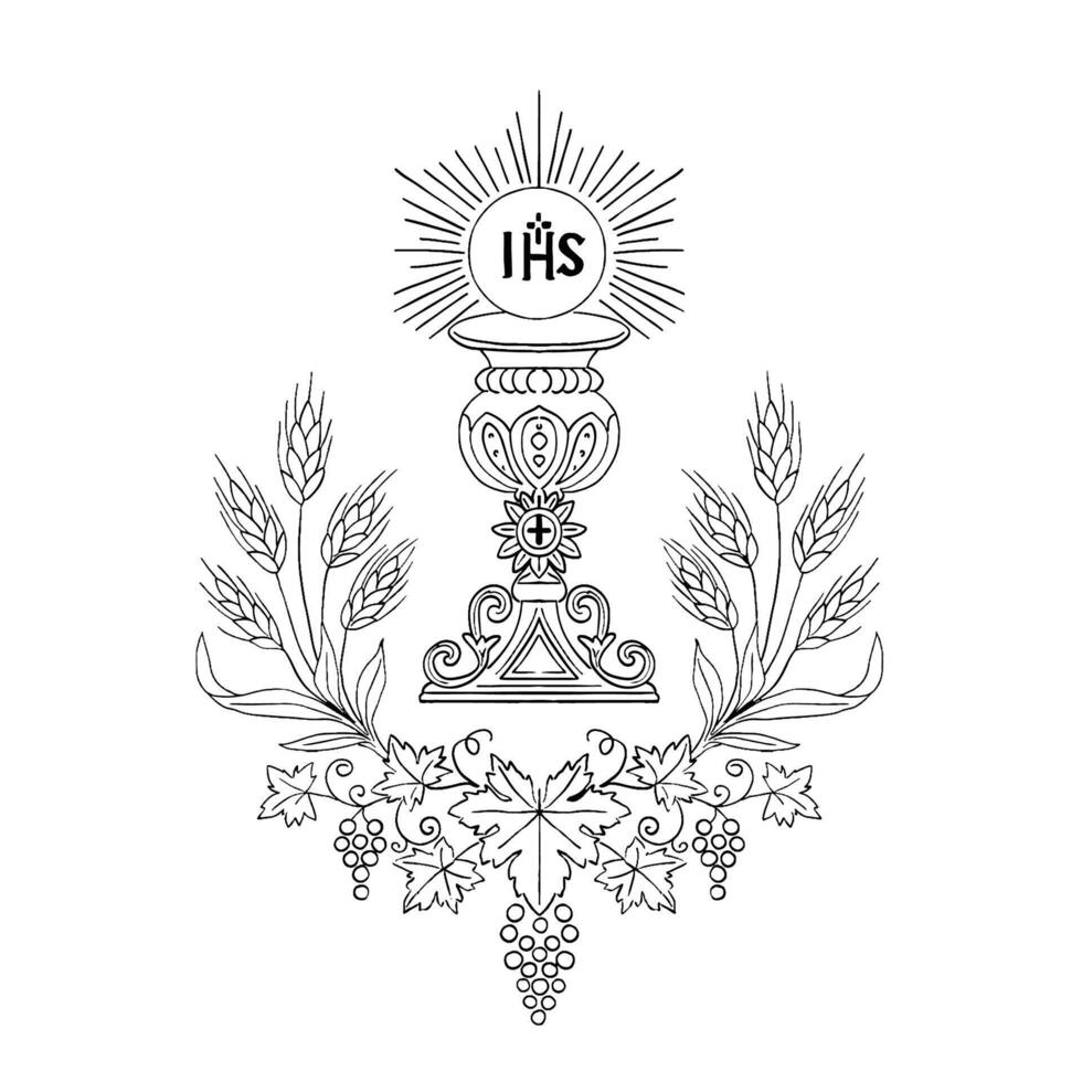 corpus christi katolik religiös Semester vektor illustration med spikar och vindruvor