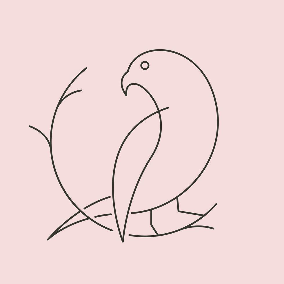 Sittich Vogel Linie Kunst Symbol Vektor Symbol Illustration Design