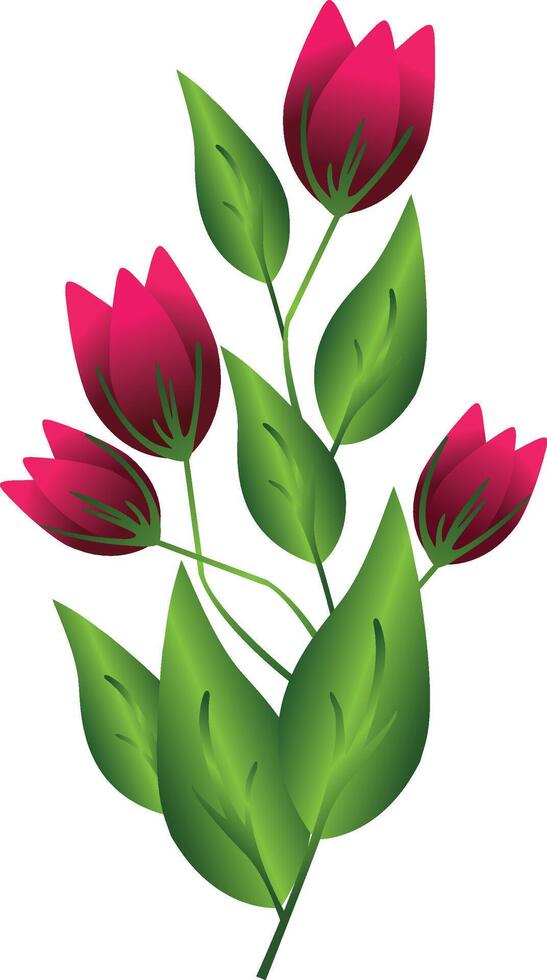 Illustration von rot Farbe Strauß Blume Vektor Design auf ein Weiß Hintergrund