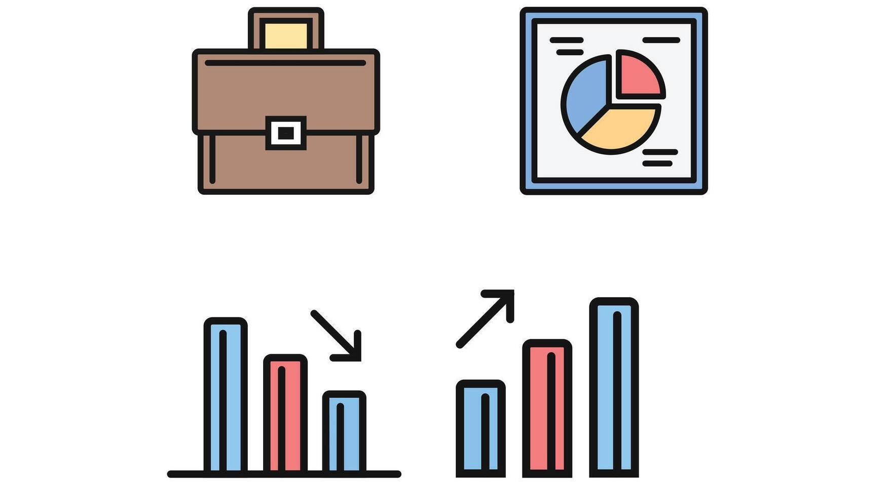 Geschäft, Investition und Strategie Symbol Vektor Illustration