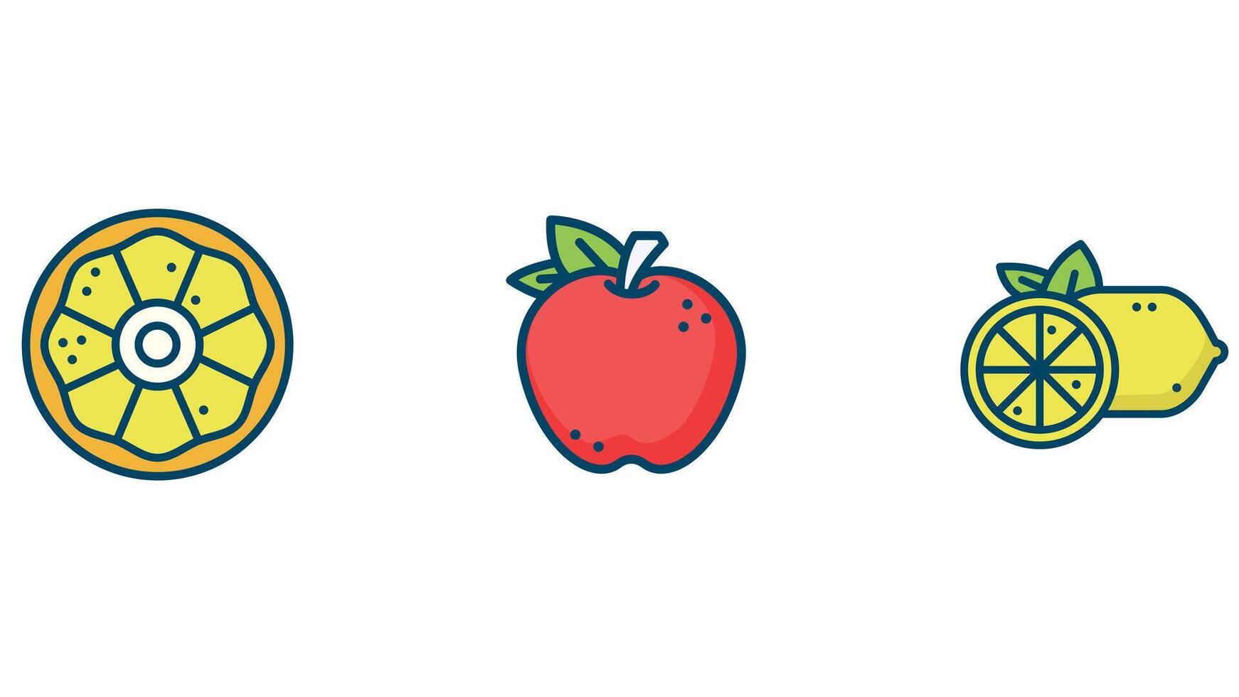 Essen einstellen Symbole mit gesund und ungesund Artikel Vektor Illustration
