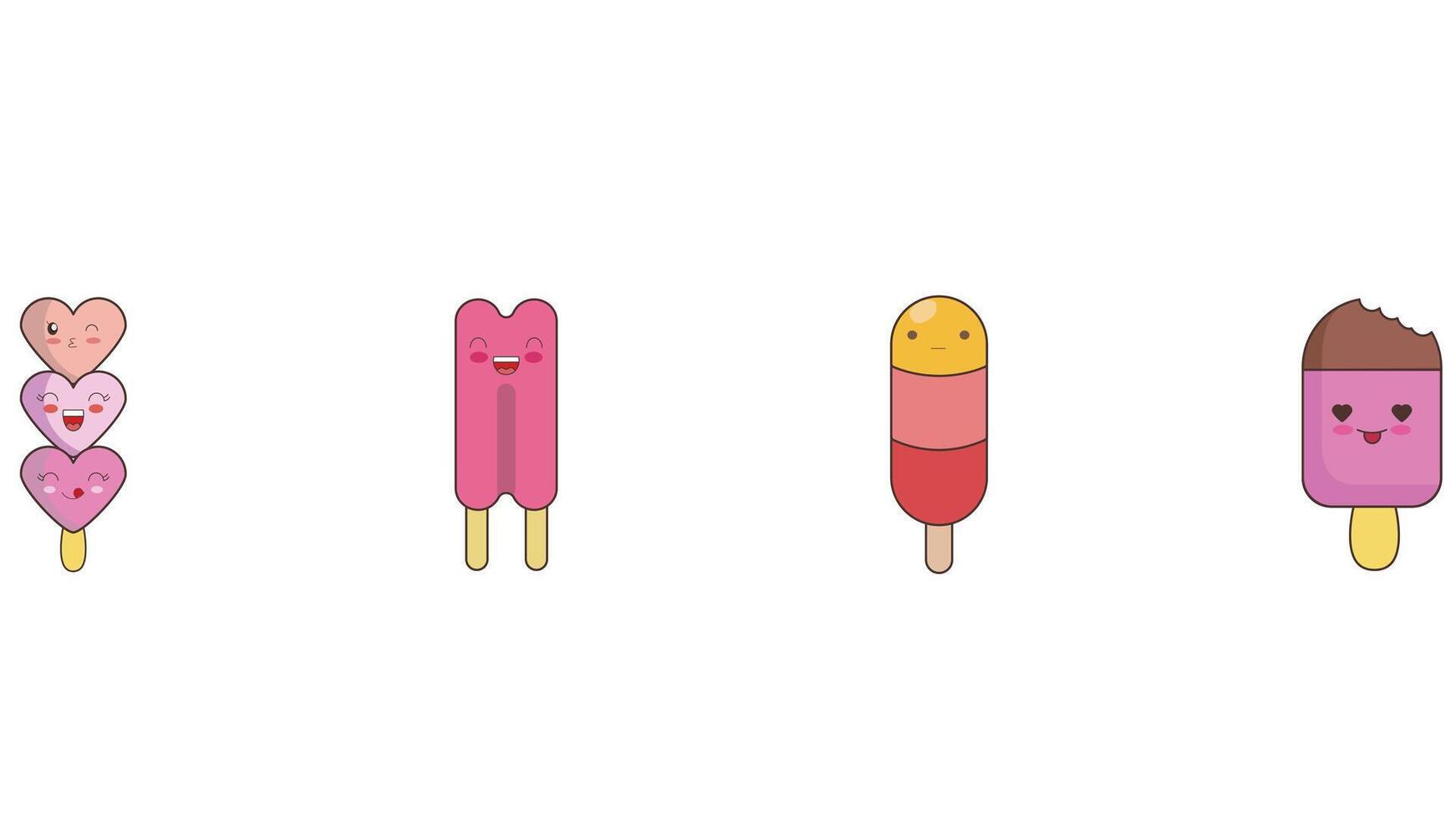 Eis und Süßigkeiten Vektor Symbol einstellen