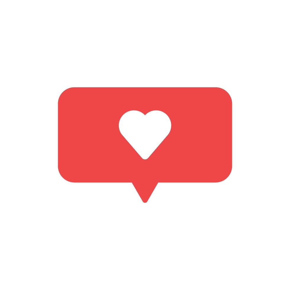 Sozial Medien Symbole Daumen oben und Herz Symbol Kommentar. eben Zeichen Symbole auf rot und Weiß Hintergrund. Vektor