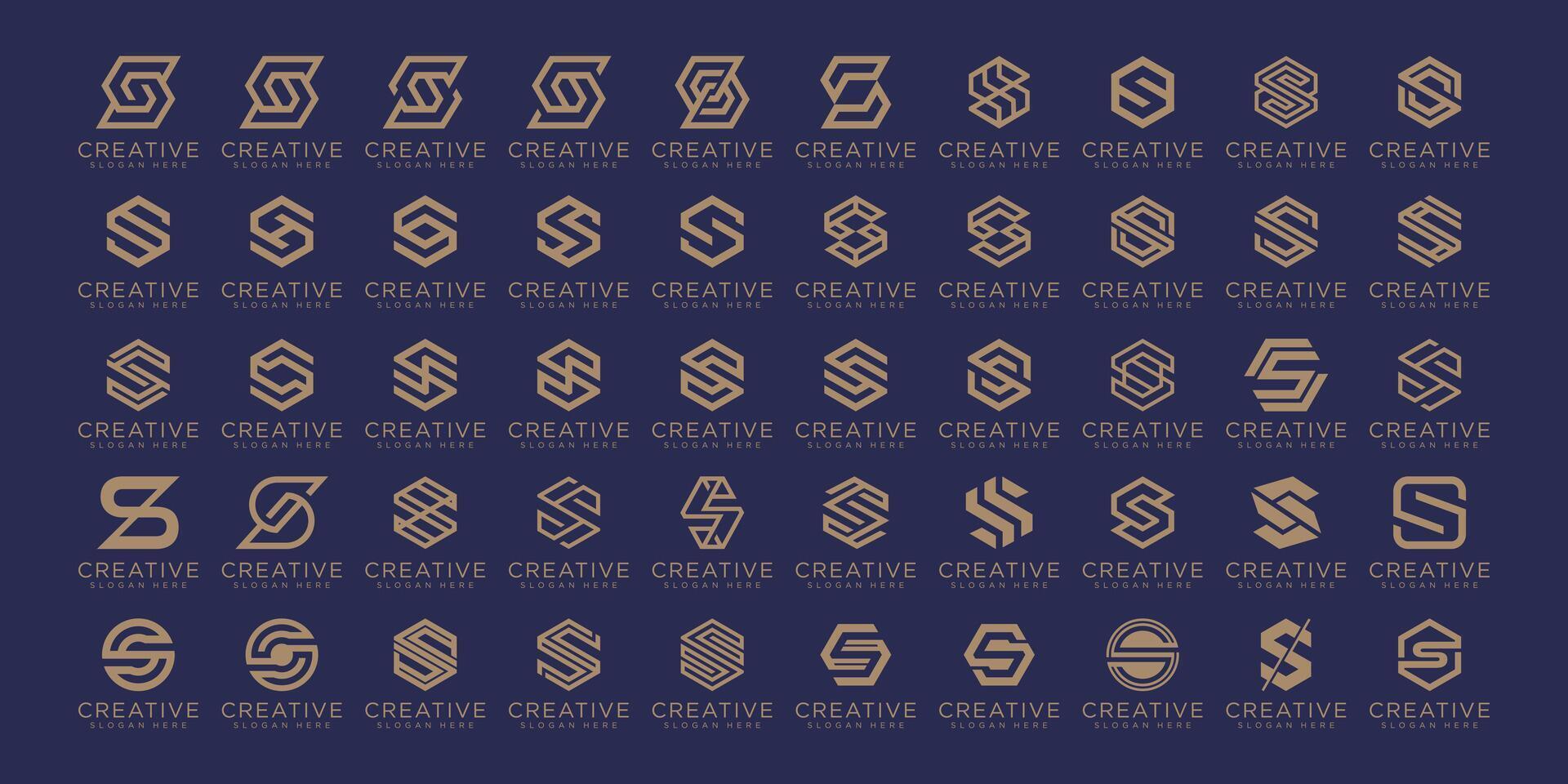uppsättning av brev s logotyp design mall vektor