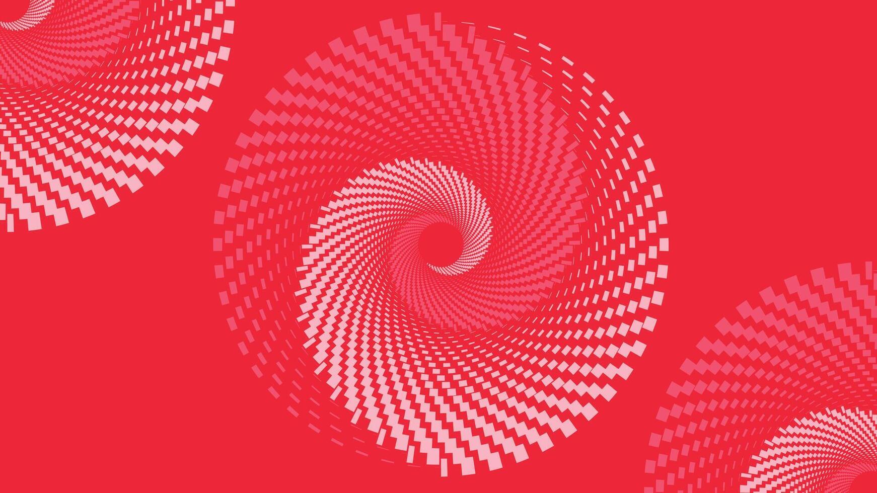 abstrakt Spiral- gepunktet Wirbel Stil Dringlichkeit rot Rosa Farbe Hintergrund. vektor