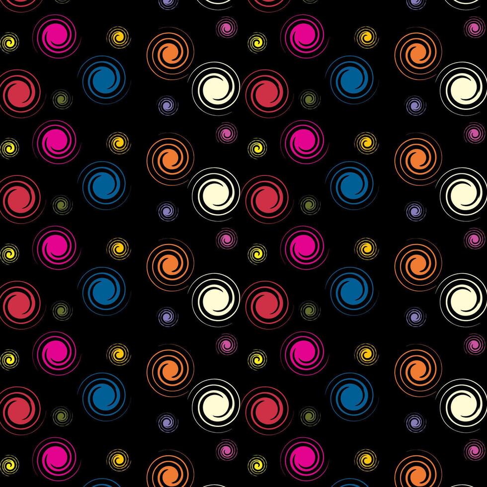 abstrakt Illustration, schwarz Hintergrund, mehrfarbig Kreis Muster vektor