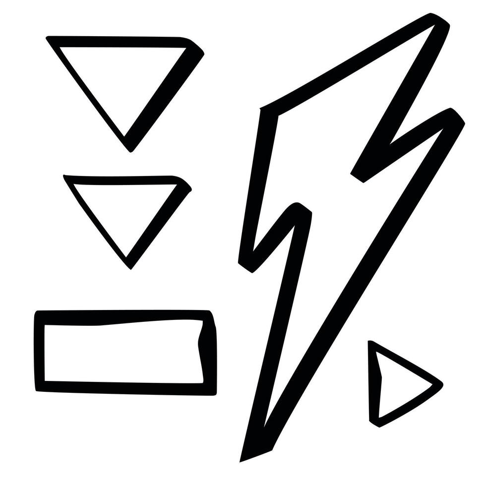 vektor uppsättning av abstrakt böjd djärv pilar . hand dragen tömma och krokig pekare. isolerat bläck dragen stroke rader element för design.