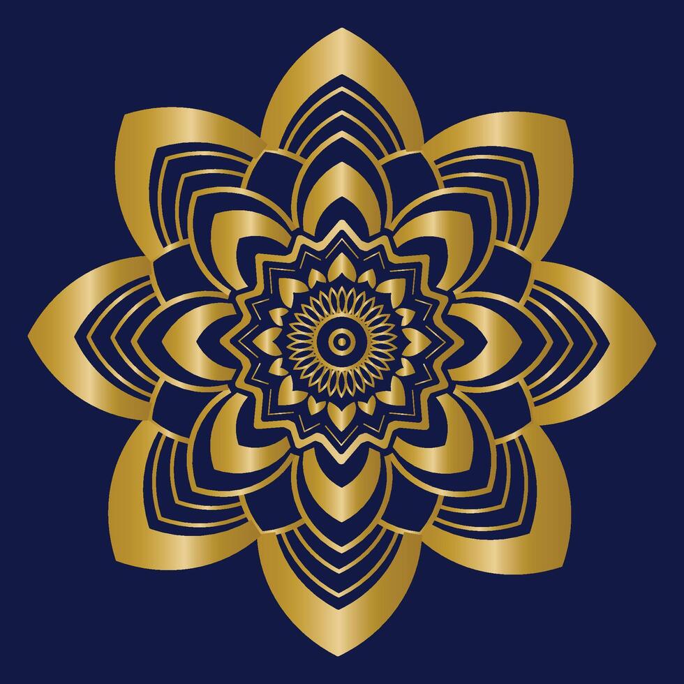 Gold dekorativ Mandala Vektor