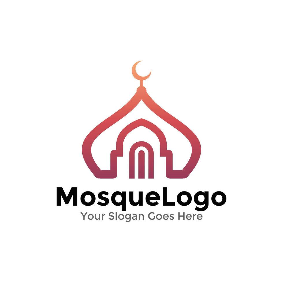 islamic logotyp vektor, kreativ muslim design, enkel moské logotyp design vektor
