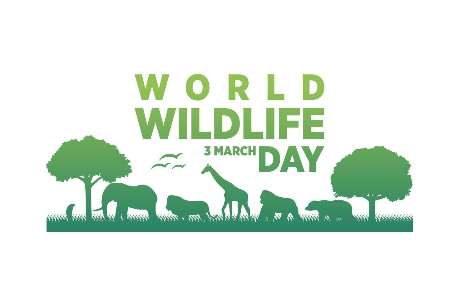 März 3, Welt Tierwelt Tag Logo Design Vorlage. Vektor Illustration.