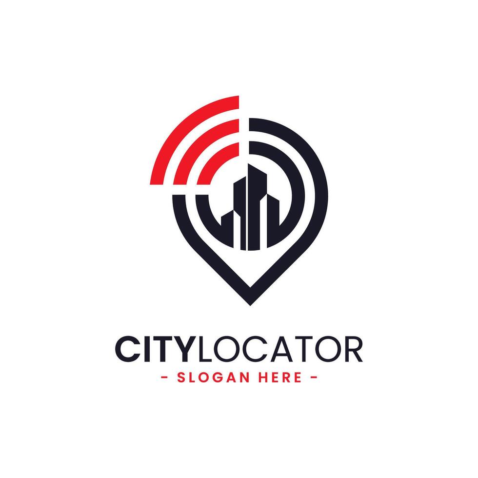 stad locator logotyp design mall. kreativ gps Karta punkt plats symbol begrepp. vektor