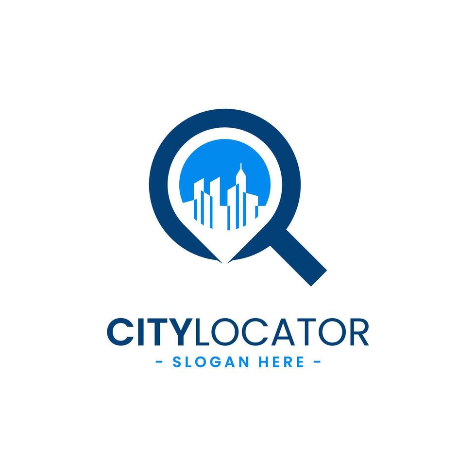Stadt Locator Logo Design Vorlage. kreativ Geographisches Positionierungs System Karte Punkt Ort Symbol Konzept. vektor