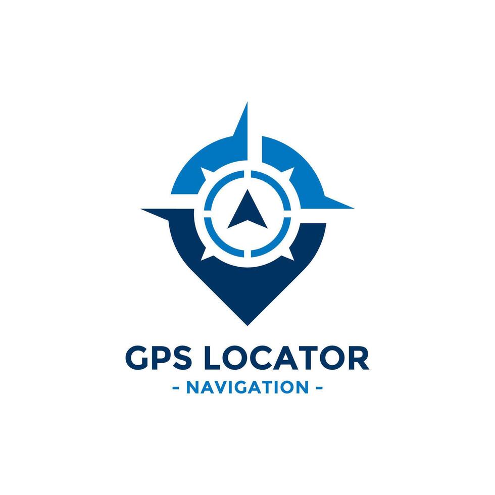 gps locator logotyp design mall. kompass och gps Karta plats ikon vektor kombination. kreativ kompass logotyp symbol begrepp.