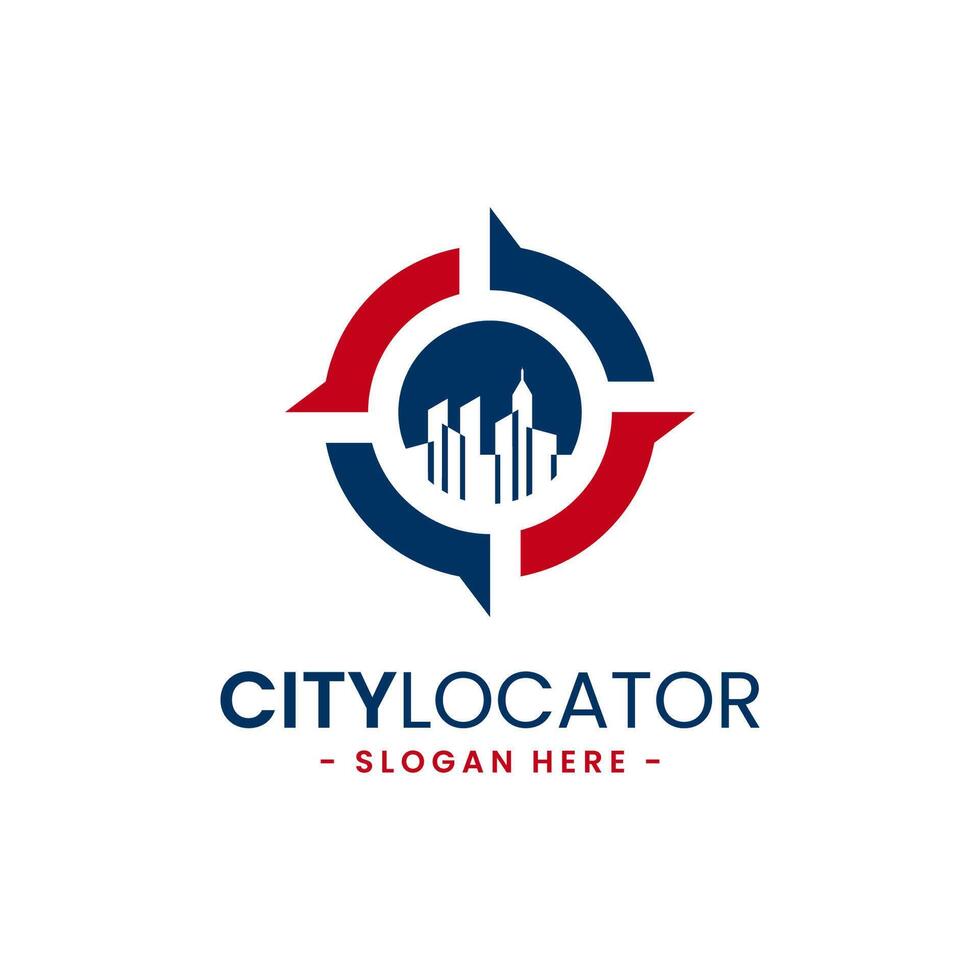 stad locator logotyp design mall. kreativ gps Karta punkt plats symbol begrepp. vektor