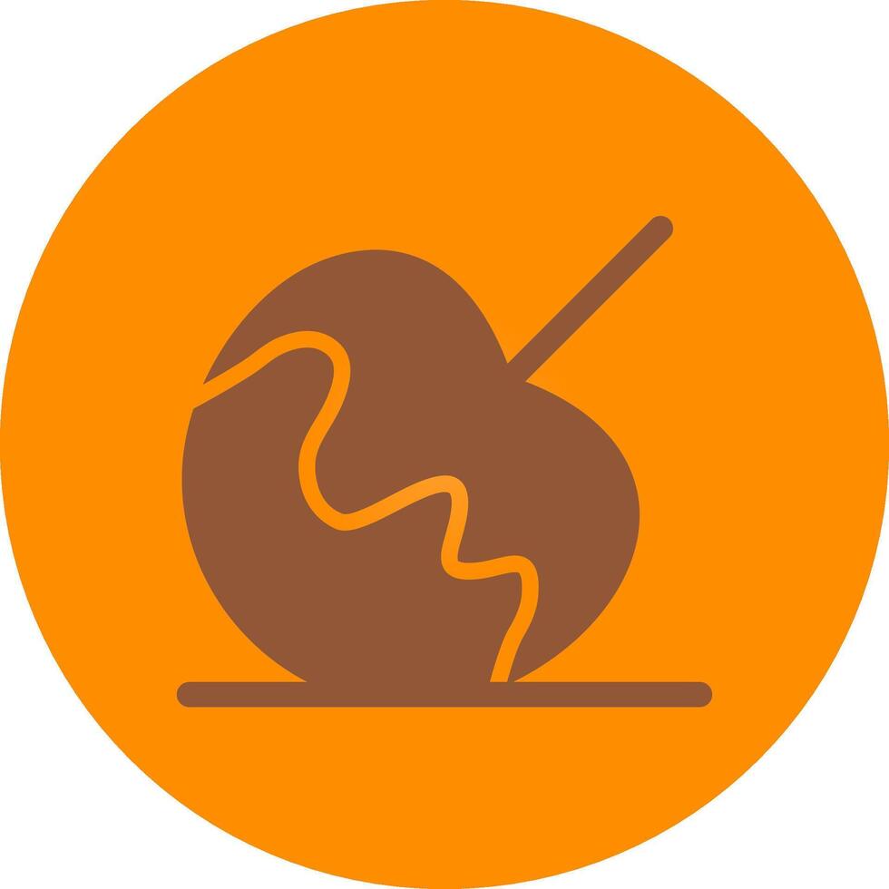 Karamell-Apfel kreatives Icon-Design vektor