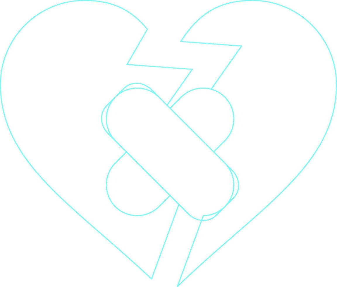 kreatives Icon-Design mit gebrochenem Herzen vektor
