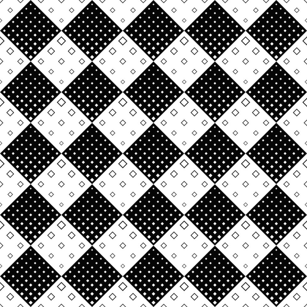 sömlös diagonal fyrkant mönster bakgrund - svart och vit geometrisk vektor design från kvadrater