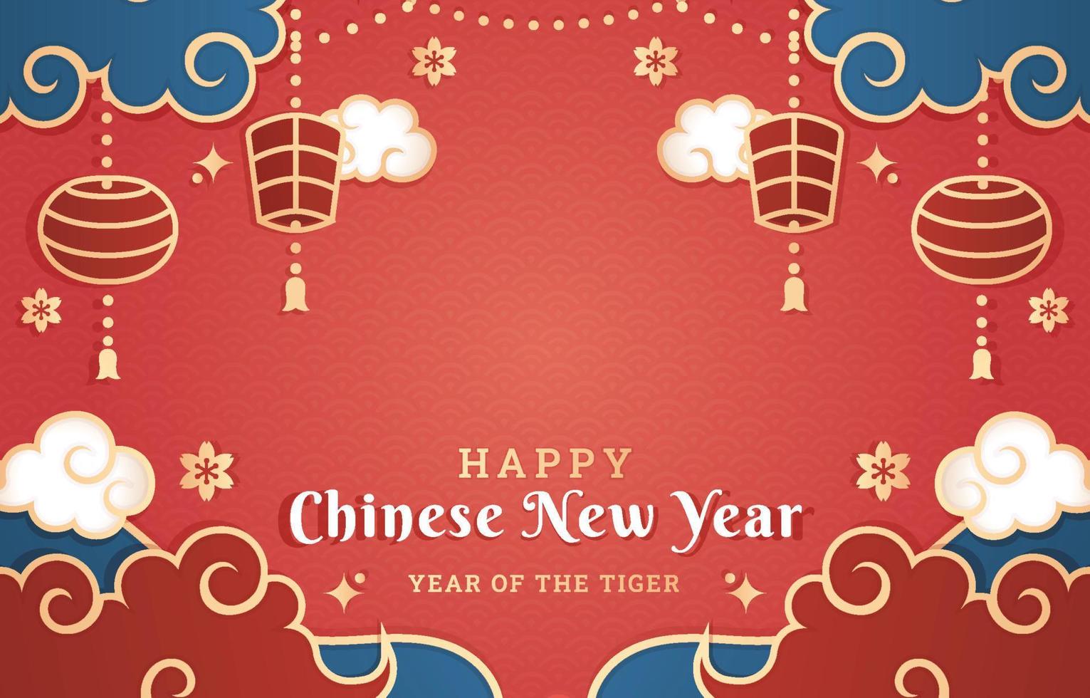 Steigung chinesischer Hintergrund des neuen Jahres mit Laterne vektor