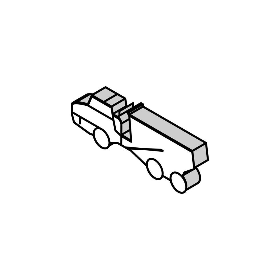 dumper konstruktion bil fordon isometrisk ikon vektor illustration