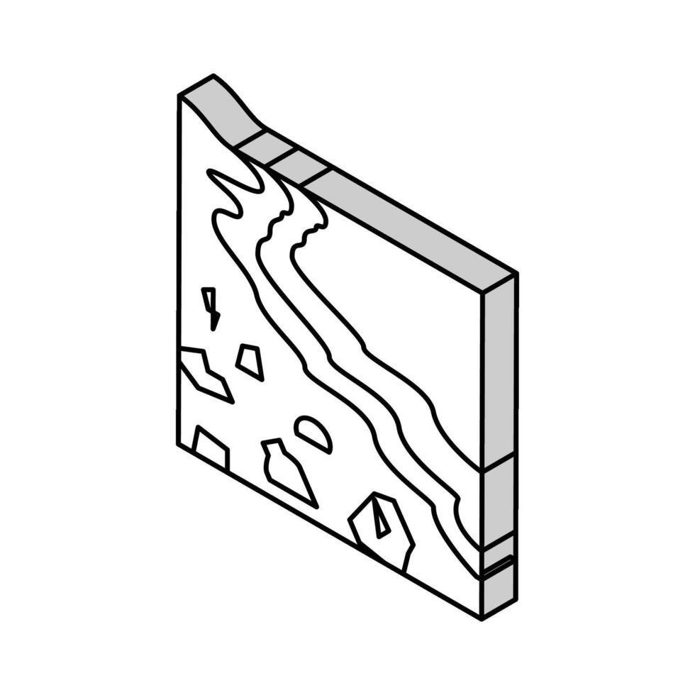 strand plast avfall isometrisk ikon vektor illustration