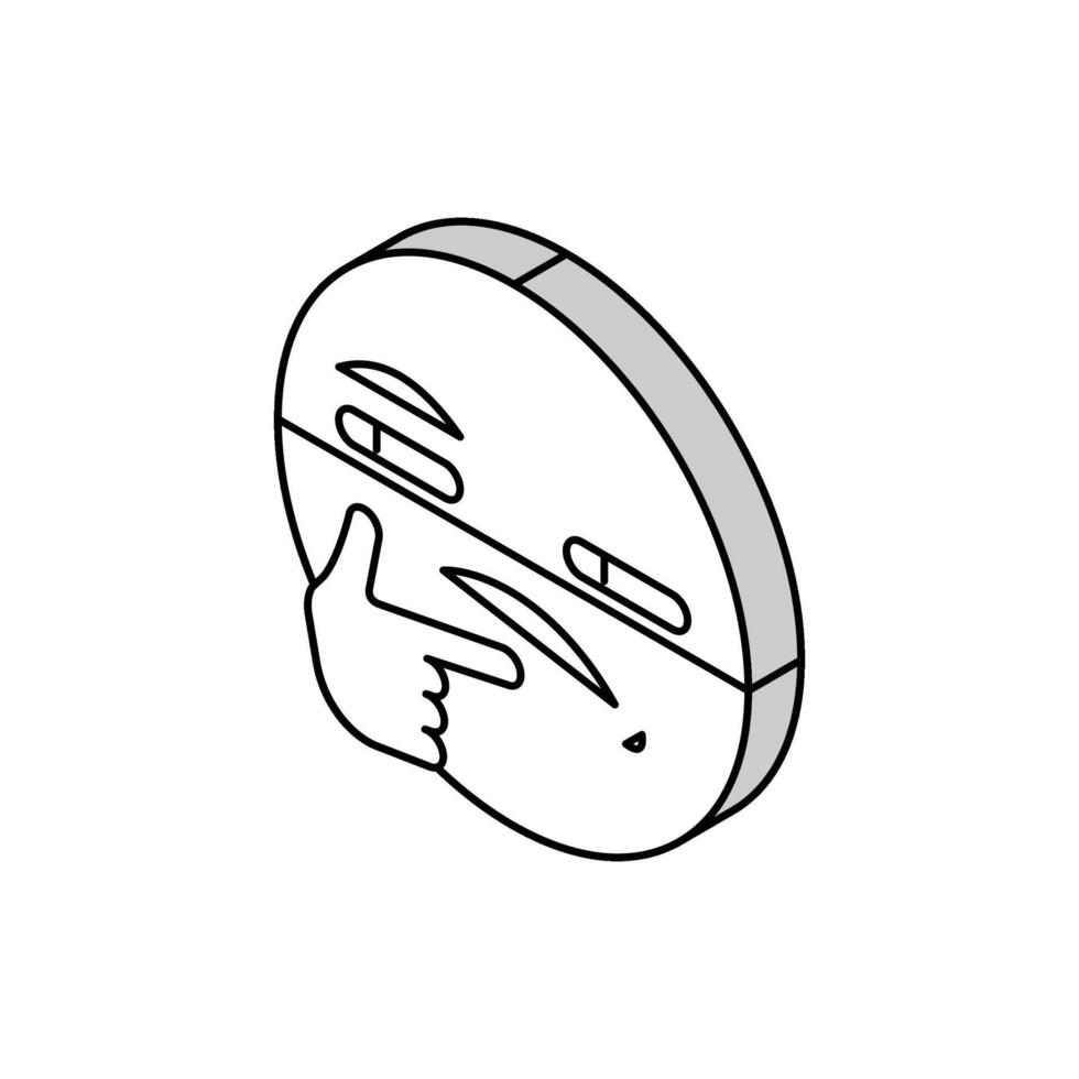 verwirrt Emoji isometrisch Symbol Vektor Illustration