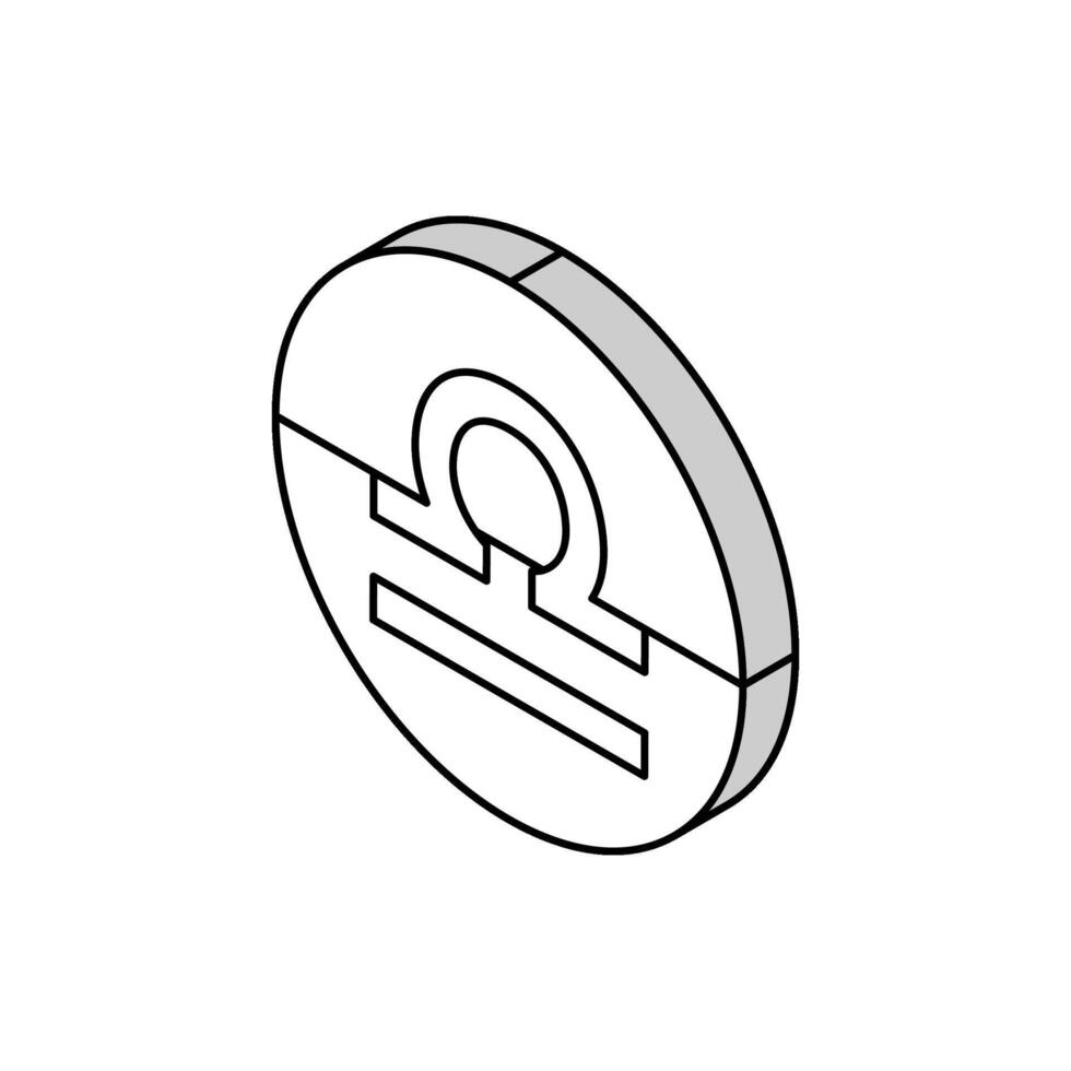 Waage Tierkreis isometrisch Symbol Vektor Illustration