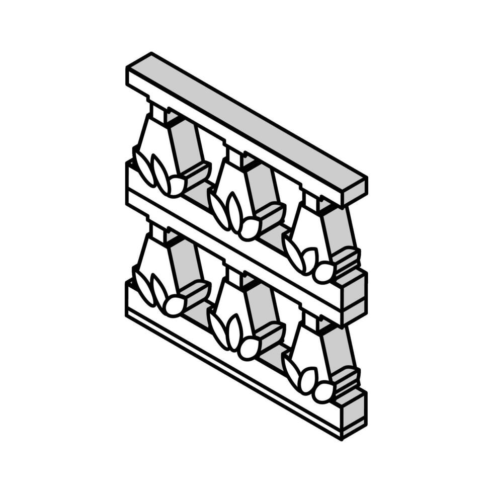 aquaponics vatten systemet bevattning isometrisk ikon vektor illustration