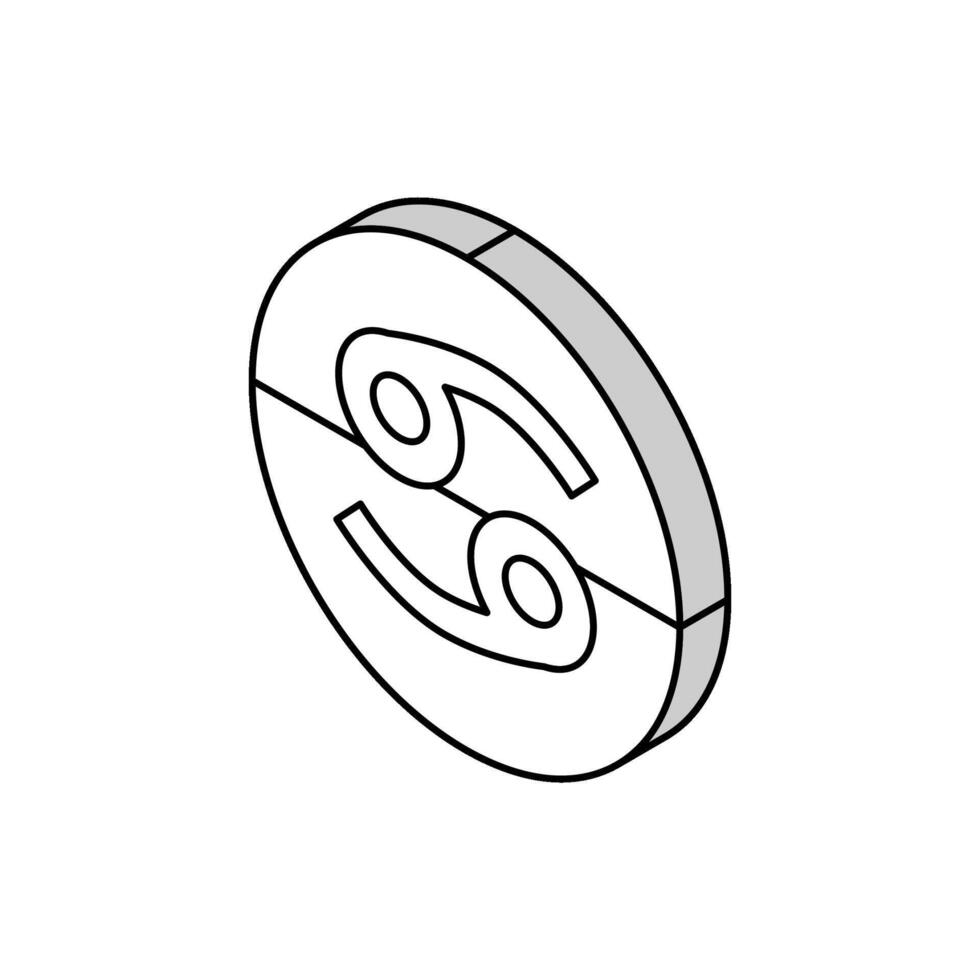 Krebs Tierkreis isometrisch Symbol Vektor Illustration