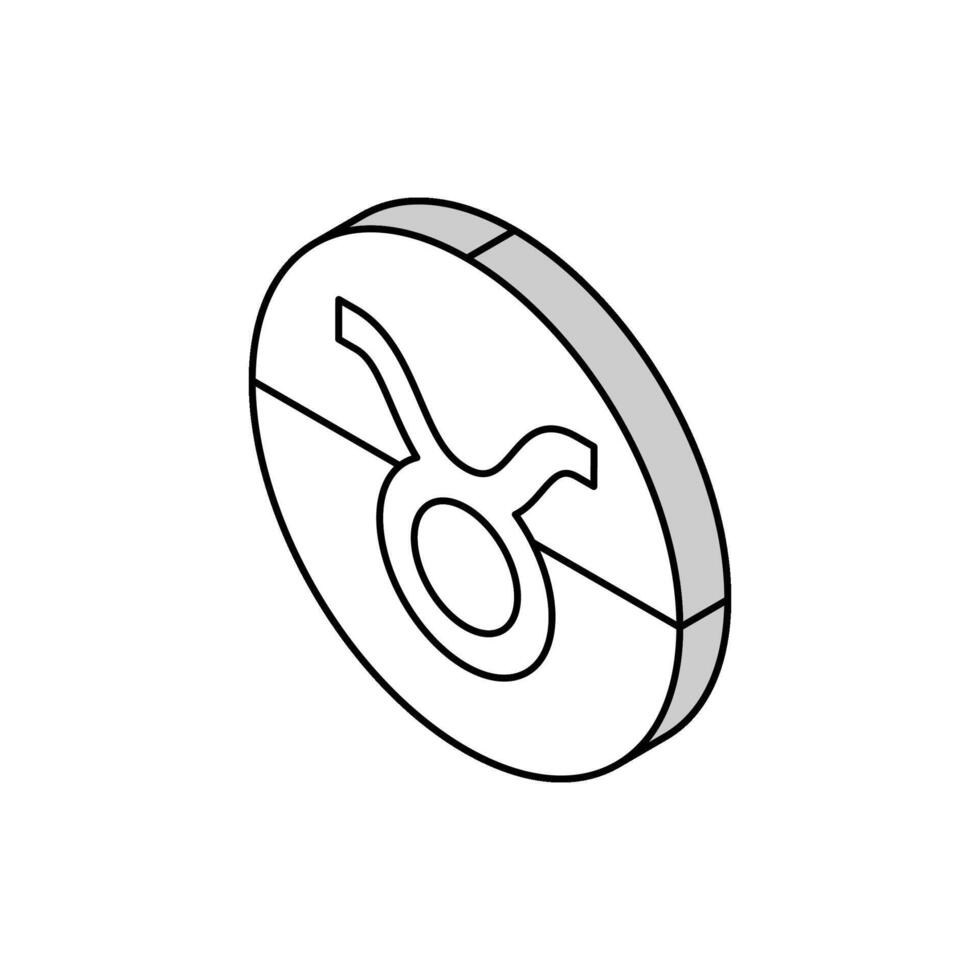 taurus zodiaken isometrisk ikon vektor illustration