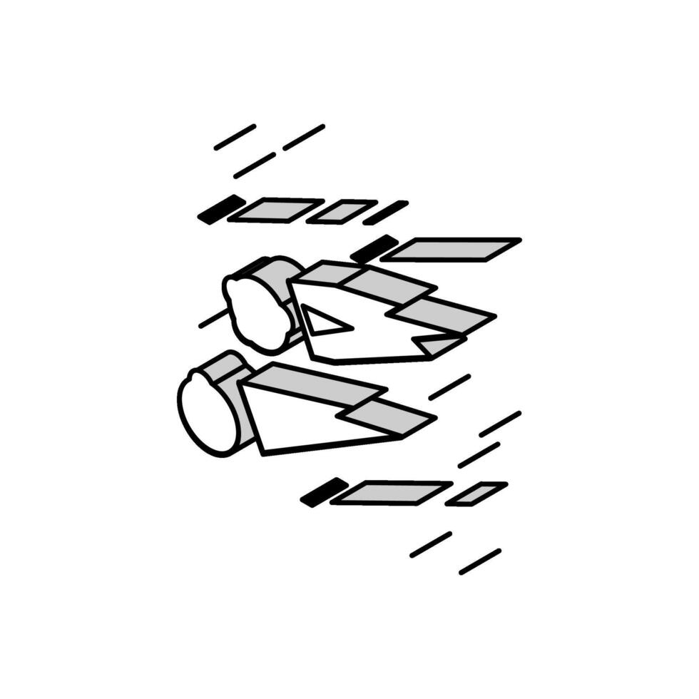 Fallende Meteore Farbsymbol Vektor flache Illustration