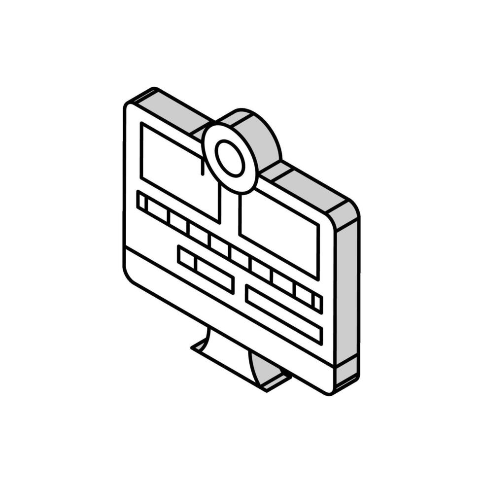 montage video produktion filma isometrisk ikon vektor illustration