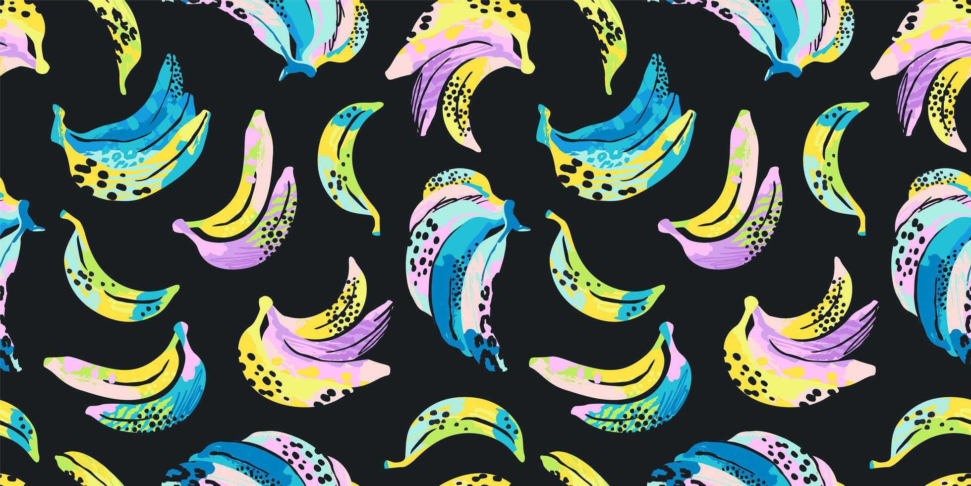 abstrakte Kunst nahtlose Muster mit Bananen vektor
