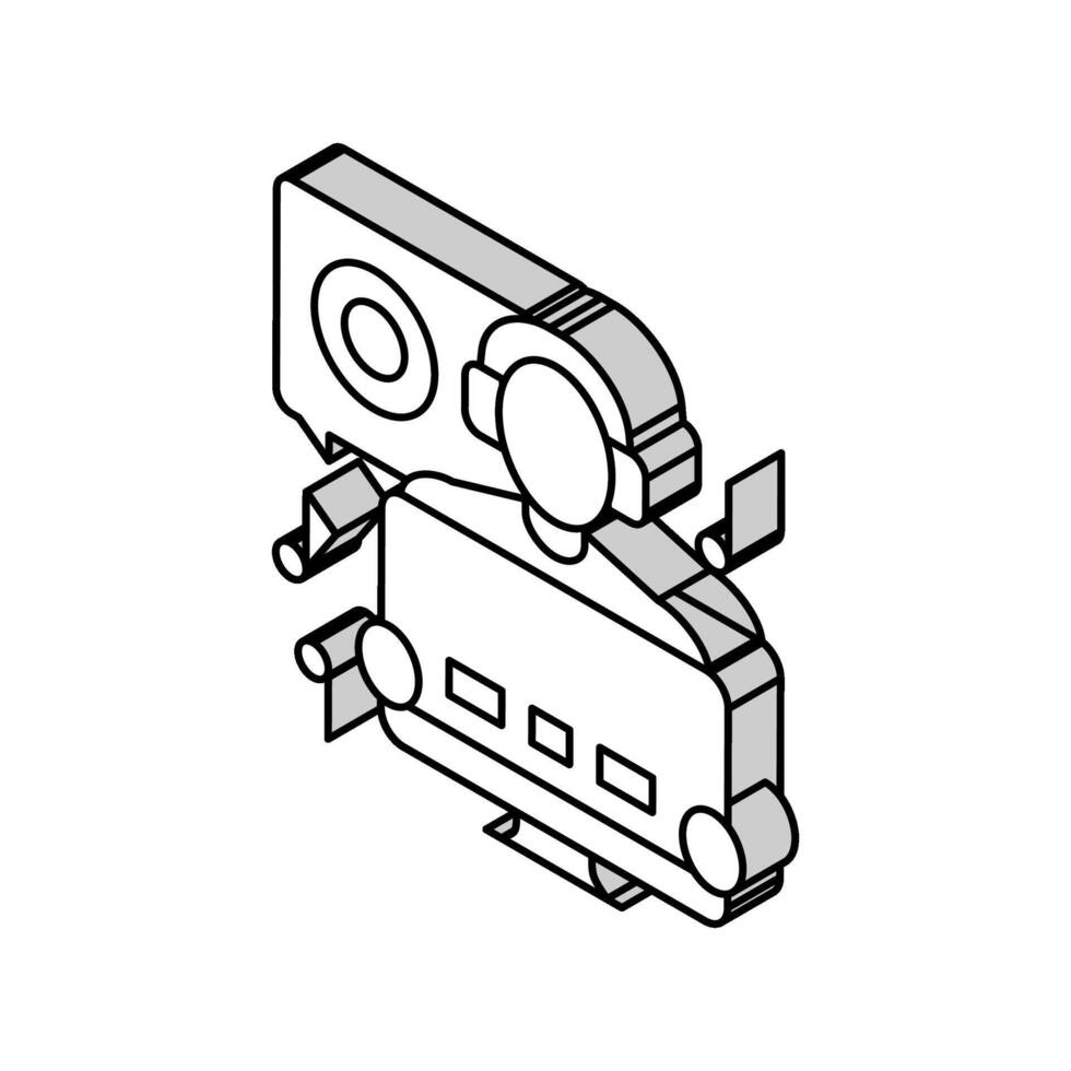 Klang Ingenieur Video Produktion Film isometrisch Symbol Vektor Illustration