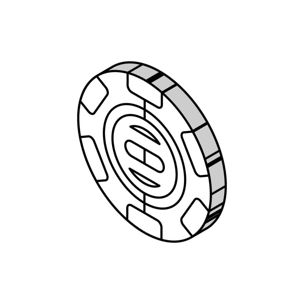 Chip Slot Spiel isometrisch Symbol Vektor Illustration