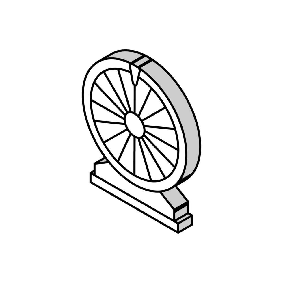 Vermögen Rad Spiel isometrisch Symbol Vektor Illustration